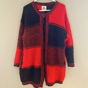 OVERSIZED UNIF VINTAGE CHECKERED CARDIGAN